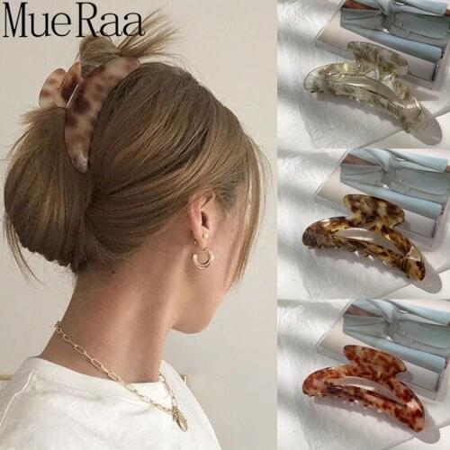 MueRaa Big Matte Women Girls Hollow Out Leopard Hair Claws Hair Clip Elegant Headwear Hair Accessories Elegant Hairpins Hairgrip