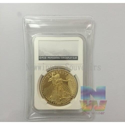 Non Magnetic American Statue of Liberty Eagle Gold plated Commemorative Coin Collection home decoration With PCCB Case
