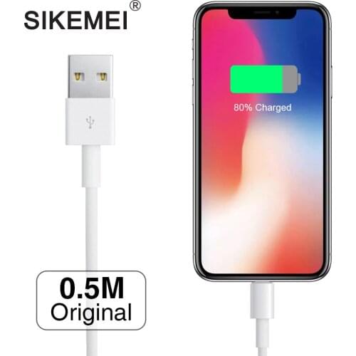 SIKEMEI 0.5M Original USB 8 Pin Cable for iPhone X XS 8 7 6S Plus 5S iPad 0.5 Meter USB Charger Power Cord Sync Data Line Wire
