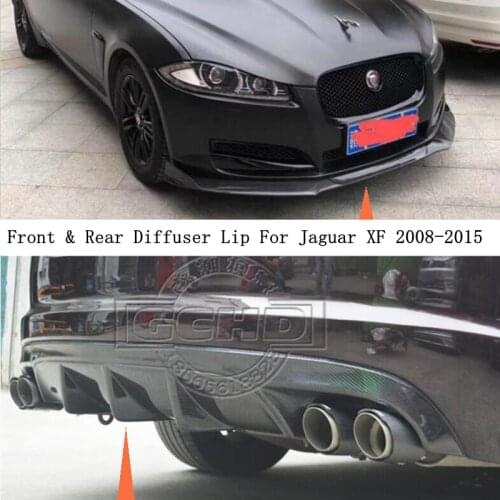 For Jaguar XF 2009 2010 2011 2012 2013 2014 2015 Carbon Fiber Front & Rear Diffuser Lip Spoiler High Quality Bumper Accessories