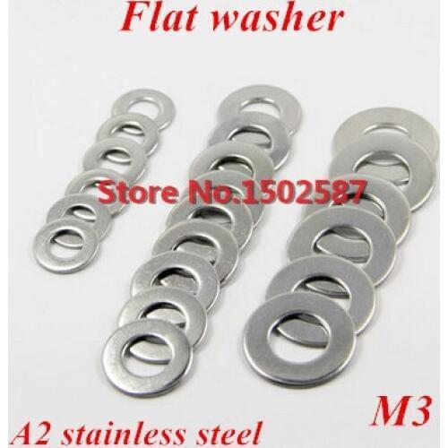 500 Pieces DIN 125 Flat Washer M3 A2-70 Stainless Steel SS304 M3*7*0.5 Thickness 0.5mm