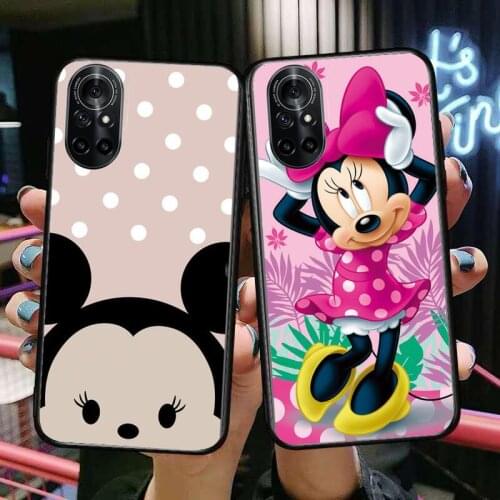 Happy Minnie Mickey Mouse Clear Phone Case For Huawei Honor 20 10 9 8A 7 5T X Pro Lite 5G Black Etui Coque Hoesjes Comic Fash