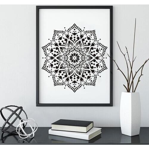 4PCS Mandala Drawing Template DIY Wallpaper Furniture Floor Spray Wall Painting Template 30*30CM