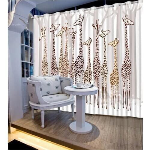 Animal curtains cartoon curtain 3D Blackout Curtains For Living room Bedding room