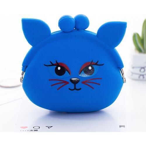 For Children Cute Cartoon Cat Silicone Jelly Wallet Silica Gel Change Bag Key Pouch Coin Purse Clutch Key Holder Storage Bag