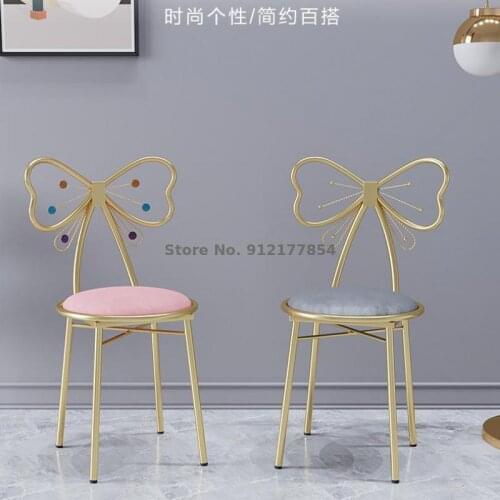 Dressing stool modern minimalist dressing table stool girl heart backrest bedroom chair net red nail salon dressing table stool
