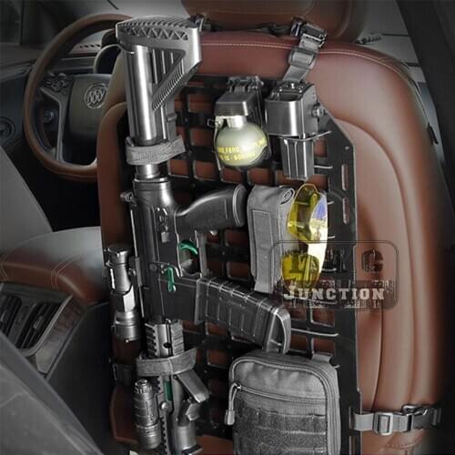 Tactical Rigied Molle Panel Vehicle Locking Rifle Rank Car Seat Back Organizer Insert Panel GMT Style Quick Release Organizer