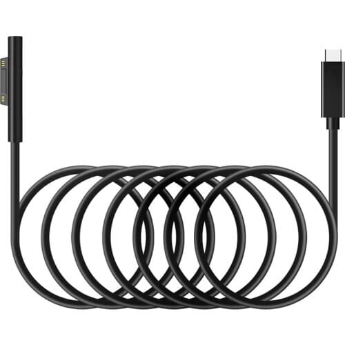 Hot USB Type C 15V PD Power Supply Charger Adapter Charging Cable for Surface Pro 7/6/5/4/3/GO/BOOK Laptop 1/2