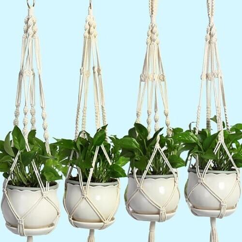 Hot sales 100% handmade macrame plant hanger flower /pot hanger for wall decoration countyard garden