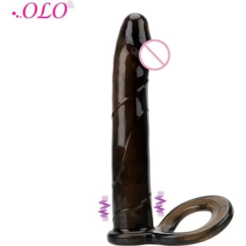 OLO Double Penetration G Spot Dildo Vibrator Anal Plug Sex Toys For Men Women Strapon Adult Products