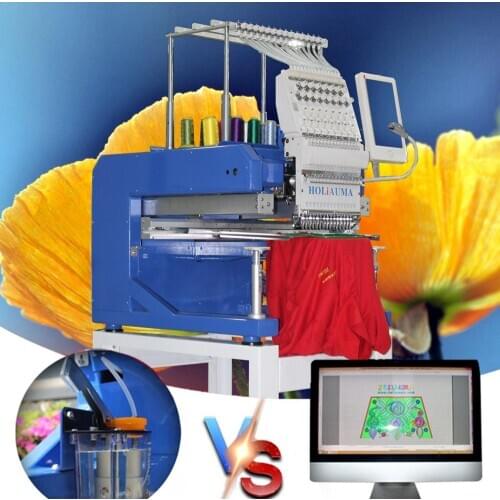 Single Head Similar brother cap embroidery machine flat embroidery with 15 colors needles 1 head