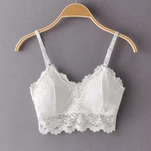 Women Sexy Crop Tops Bra Tube Top Female Streetwear Sleeveless Padded Sports Bralette Bustier Camis Lace Floral Bandeau Tank Top