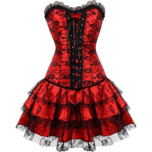 Women Sexy Floral Lace Skirt Multilayer Mesh Tulle Pleated Skirt Showgirl Fashion Party Dance Skirts Match Corset Plus Size