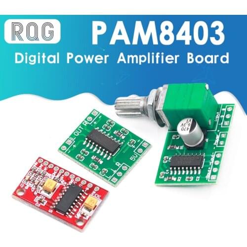 1pcs/lot PAM8403 Super mini digital amplifier board 2 * 3W Class D digital amplifier board efficient 2.5 to 5V USB power supply