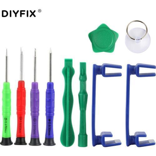 DIYFIX 10 in 1 Phone Opening Repair Tools Kit Phone Rotary Stand Holder Screwdriver for iPhone Samsung Electronic Hand Tools Set