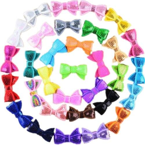 32colors 1.8'' Sequin Bows Various colors Boutique Embroideried Bow girls Hair Accessories shiny bowknot HDJ18