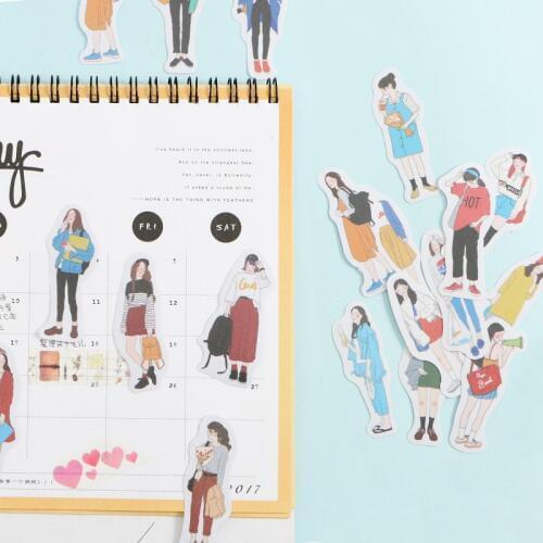 40pcs/pack Diary Paper Lable Sealing Sticker Crafts Scrapbooking Decorative DIY handbook lovely girls cartoon stickers