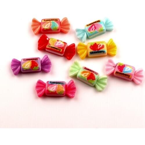 50Pcs Mixed Resin Candy Decoration Crafts Beads Flatback Cabochon Scrapbooking For Embellishments Kawaii Diy Accessories