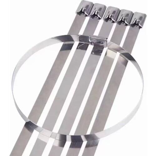 7.9X1500 to 12x650 Multi-Purpose Locking Cable Metal Zip Ties Stainless Steel twist Ties Locking Metal Zip-Exhaust Wrap Coated