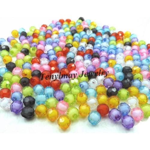 New Arrival Bead In Bead Wholesale 1000pcs 8mm Faceted Acrylic Beads For DIY Free Shipping