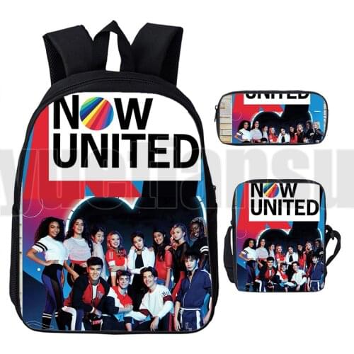 2021 Now United - Better Album 3 Pcs/Set Now United Backpack Men Women Anime 3D Printed UN Team Bookbag Knapsack Students