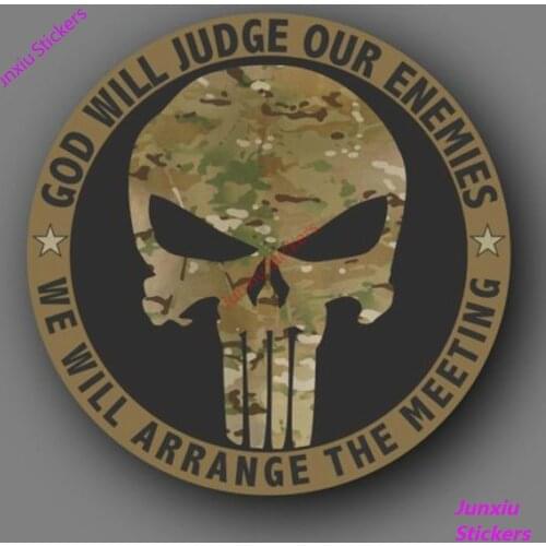 GOD WILL JUDGE OURENEMIES WE ARRANGE THE MEETING window bumper Car Stickers and Decals Cover Scratch Accessories KK13*13cm