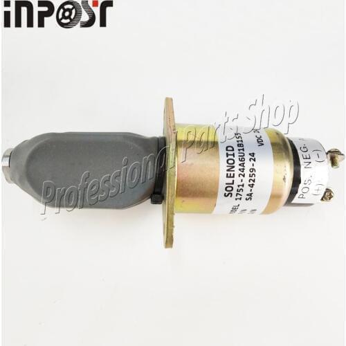 For Kubota 3A Fuel Shutdown Solenoid Valve SA-4259-24 1751-24A6U1B1S5 24V 2 terminals