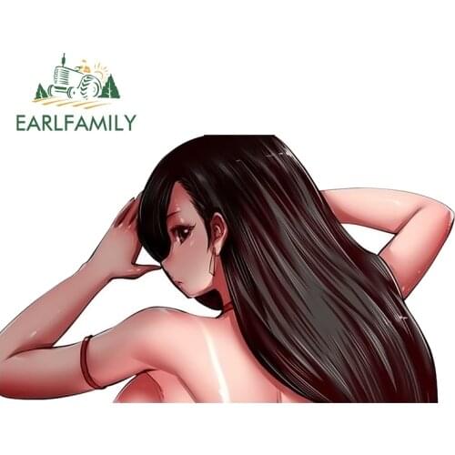EARLFAMILY 13cm x 7.7cm for Final Fantasy Tifa Lockhart Trunk Car Stickers Occlusion Scratch Windshield Decoration Windows Decal