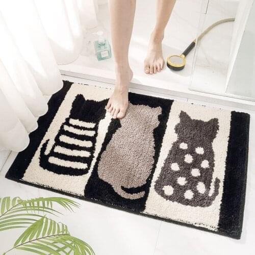 Flocking Floor Mat, Home Bathroom Anti Slip Mat, Bedroom Kitchen Absorbent Door Mat Cartoon Rug Anime Rugs Door Mat Entrance