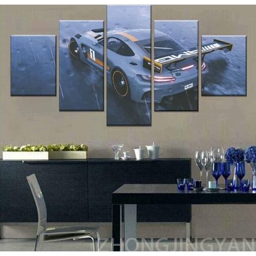 Canvas Hd Prints Paintings Wall Artwork 5 Pieces Crew Mercedes Poster Modular Pictures For Living Room Modern Home Decoration