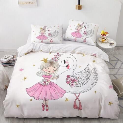 Classic 3D Bedding Set Duvet Cover Set Comforter Single King Queen Double Single Size Blue Cartoon Design Custom Bedclothes