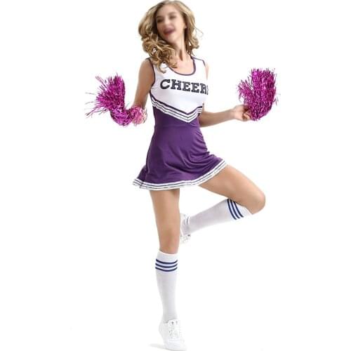 Cheerleader Costume Schoolgirl Dress School Girl Sexy Costumes Women Cosplay Halloween Cheer Leader Fancy Dress Sports Uniform