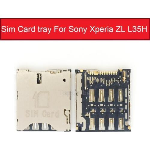 Best Genuine Sim Card tray For Sony Xperia ZL L35H L35C L35T LT35 C6503 C6502 C6506 Sim Card slot For Sony L35h Sim card reader