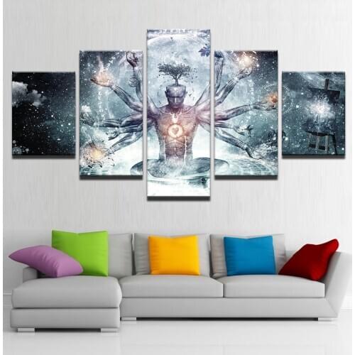 Painting Modular Picture Modern Cuadros 5 Panel Alex Grey Decoration Canvas Art Framework Wall For Living Room Kids Living Room