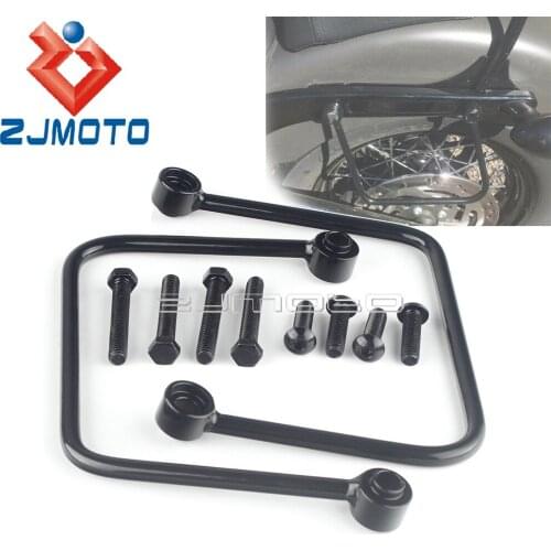 Motorcycle Black Saddlebag Support Mount Bracket For Harley 08-21 Softail Slim FLSL Street Bob FXBB Side Mount Trunk Bag Holder