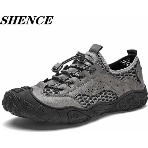 SHENCE Plus Size Men Sandals Summer Outdoor Hiking Shoes Light Breathable Casual Hiking Shoes Non-slip Man Running Jogging Shoes