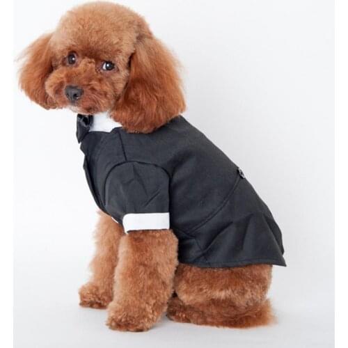Soft Stylish Pet Dogs Western Suit Black Pet Apparel Lapel for Party