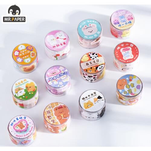 Mr.Paper 12 Designs On The Run Cute Bag Series Retro Style Long Independent Tape Hand Account DIY Decoration Materials