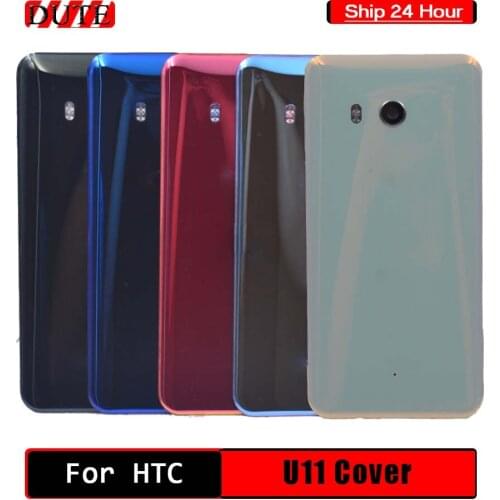 New For HTC U11 U-3W U-1W Back Cover With Camera Lens Glass Door Rear Glass Housing Case For HTC U11 Battery Cover