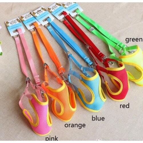 100pcs Lovely Cute Small dog Harness Pet Collar Supplies Chihuahua Dog Leash Lead Set Pet Shop Pet Harness