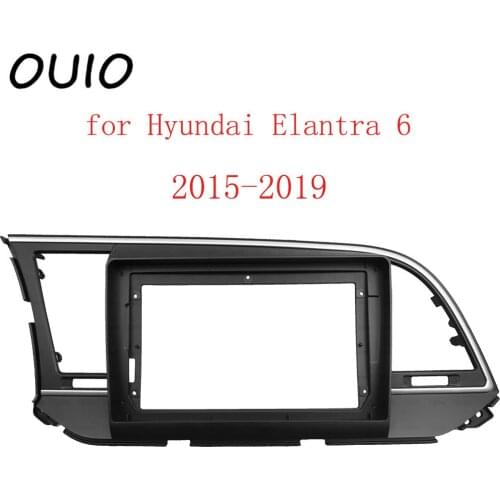 OUIO 9 inch car dashboard Double Din DVD frame decoration kit dashboard panel suitable for Hyundai Elantra 6 2015-2019 frame