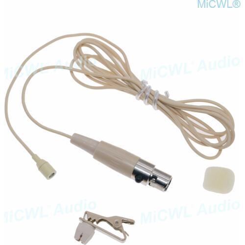Professional mini Clip Lapel Lavalier Microphone for Shure UR1 SLX1 PGX1 ULX Tie Clips Wireless TA4F 4Pin XLR Beige