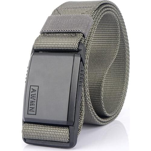 Fashion Men Belt Metal Magnetic Buckle Nylon Tactical Belt For Jeans Pants Durable Outdoor Casual Male Belts Quick Release New