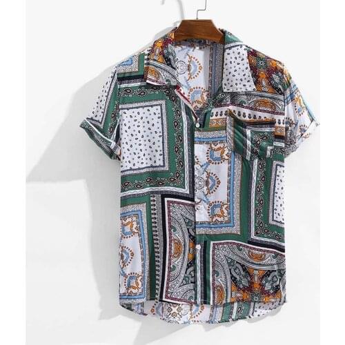 2021 Summer Linen Shirts For Men Short Sleeves Summer Blouses Button Lapel Blouse Chemise Homme Hawaiian Shirts For Men Clothing