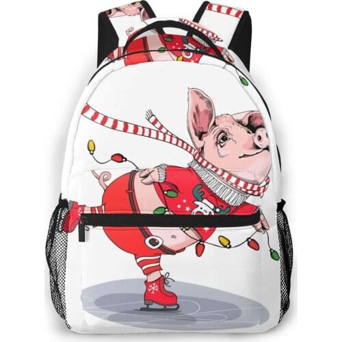 OLN Women Backpack with Multiple Using Women Backpacks Cute Pig Skating In Pants And Scarf Female School Bag Girls Travel Bag