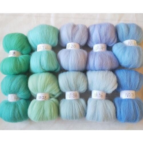 Wool ForFelting DIY Fun Doll Wool Crafts blue 10g 20g 50g