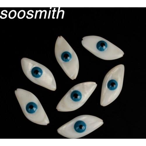 Soosmith 10pcs 13x30mm Natural Shell Beads Loose Spacer White Waves Shape Shell Beads Diy Bracelet Necklace Pendant Earring Gift