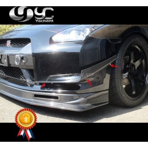 Car-Styling Double Sided Carbon Fiber Front Canards Fit For 2008-2010 R35 GTR CBA OEM Front Bumper KS Style Canards