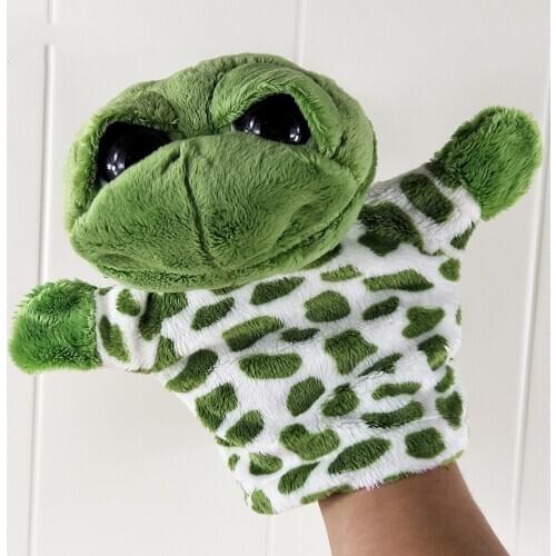 Green tortoise hand puppet children plush toy tortoise kindergarten hand puppet doll baby stuffed toy