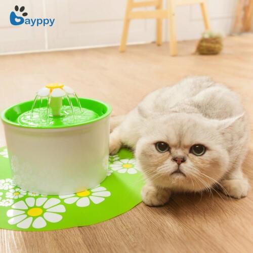 1.6L Automatic Cat Water Fountain 110 220V Electric Flower Pet Dog Cat Water Feeder Drinking Bowl Dispenser for Dogs Cats Birds
